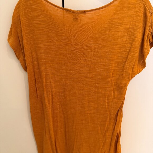 Cable & Gauge Floral Lace Embroidery Boho Yellow Women's Top Size S/P/CH - Picture 3 of 7